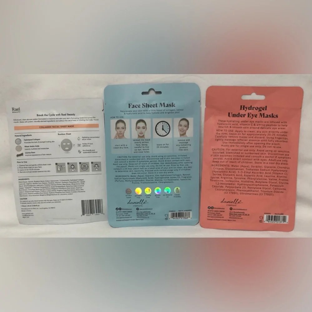Bundle Mask Danielle Creations anti aging facial / under the eye /Rael Beauty.